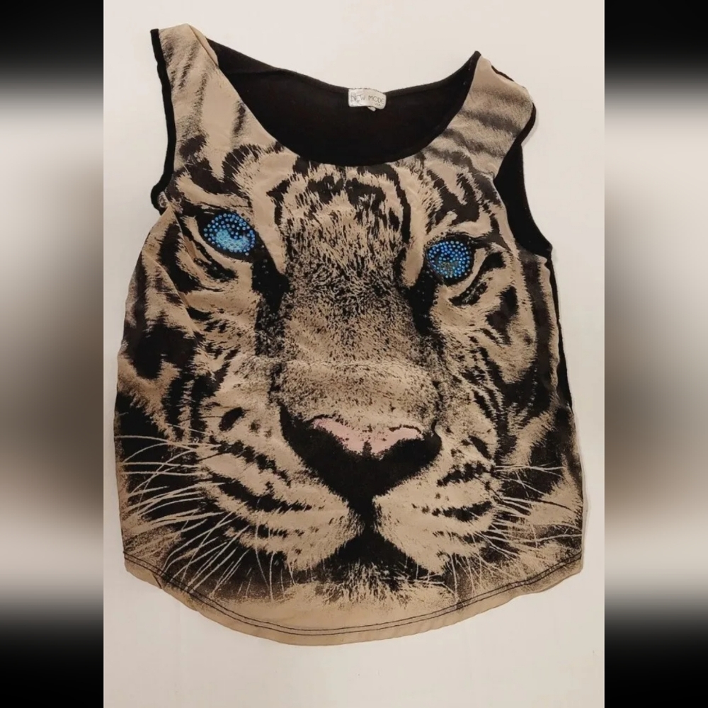 Women's New Mode Brand  Tiger Face Printed Blouse